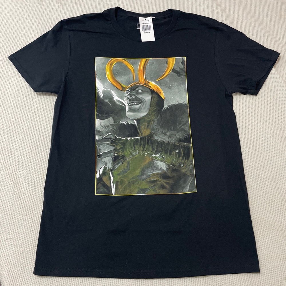 Marvel Loki golden horn mens size M tshirt